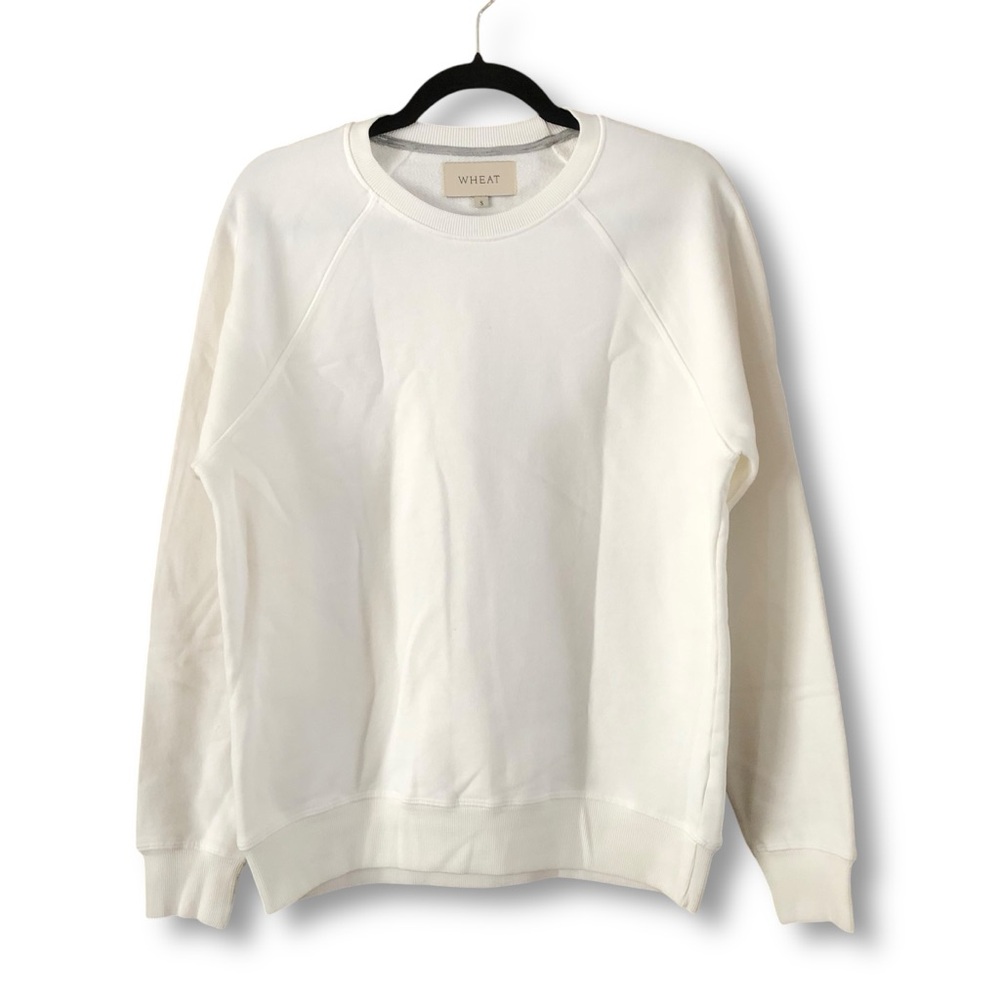 Wheat Collection White Cotton Crewneck Sweatshirt NWOT Size XL
